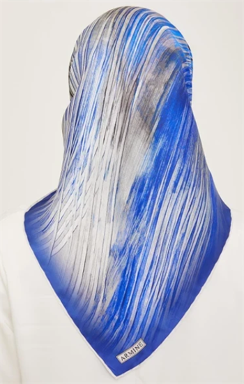 Armine İpek Eşarp 2024 Yaz - 9143-80 Saks Twill