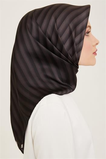 Armine İpek Eşarp 2024 Yaz - 9150-85 Siyah Füme Sura