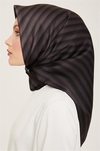 Armine İpek Eşarp 2024 Yaz - 9150-85 Siyah Füme Sura