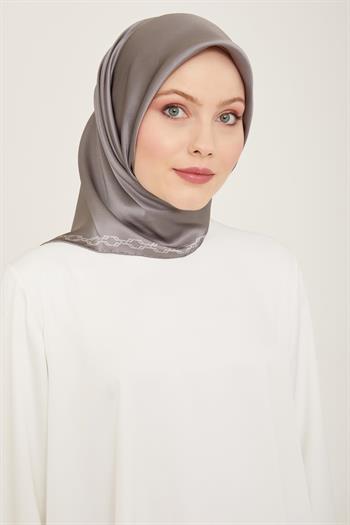 Armine İpek Eşarp 2024 Yaz - 9154-54 Koyu Gri Sura