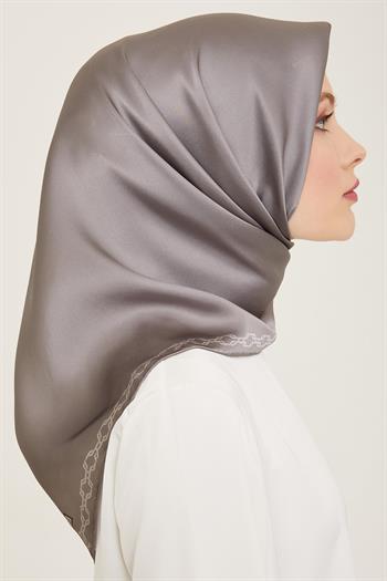 Armine İpek Eşarp 2024 Yaz - 9154-54 Koyu Gri Sura
