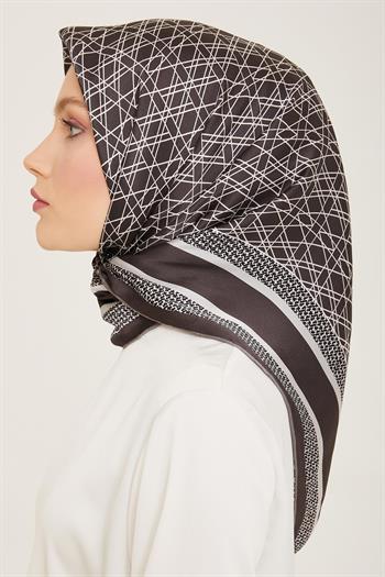 Armine İpek Eşarp 2024 Yaz - 9167-53 Koyu Antrasit Sura