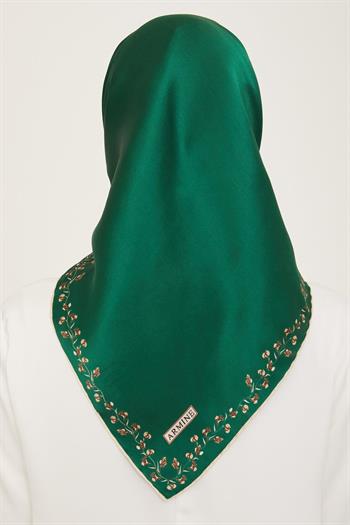 Armine İpek Eşarp 2024 Yaz - 9168-89 Zümrüt Twill