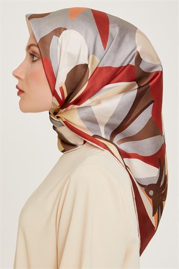 Armine İpek Eşarp 2025 Kış - 9200-03 Bordo Twill