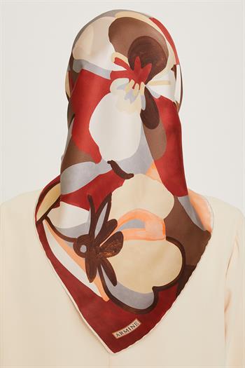 Armine İpek Eşarp 2025 Kış - 9200-03 Bordo Twill