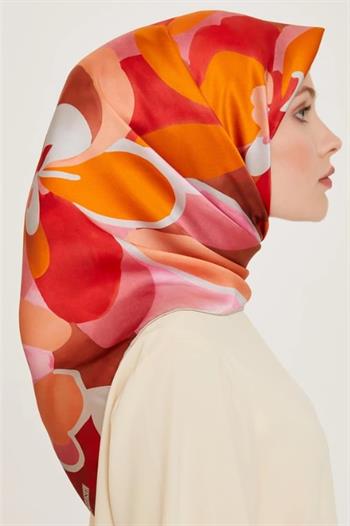 Armine İpek Eşarp 2025 Kış - 9200-50 Kırmızı Twill