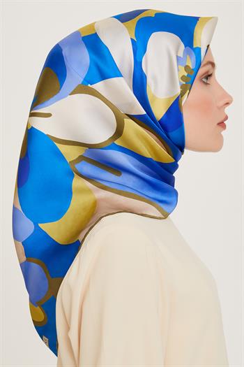 Armine İpek Eşarp 2025 Kış - 9200-51 Saks Twill