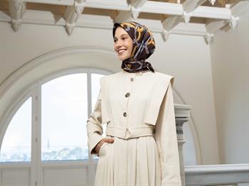 Armine İpek Eşarp 2025 Kış - 9203-38 Kahve Twill