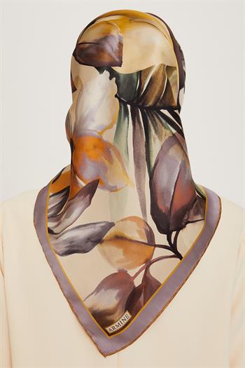 Armine İpek Eşarp 2025 Kış - 9205-04 Krem Yeşil Twill