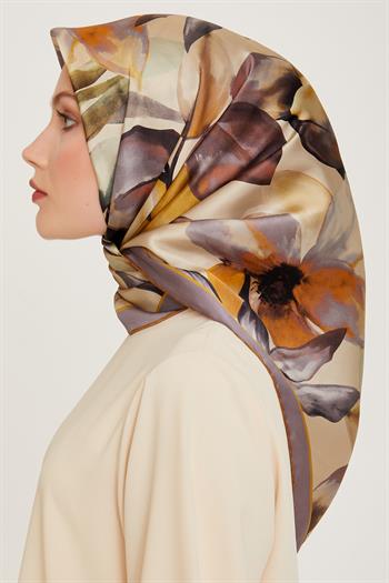 Armine İpek Eşarp 2025 Kış - 9205-04 Krem Yeşil Twill