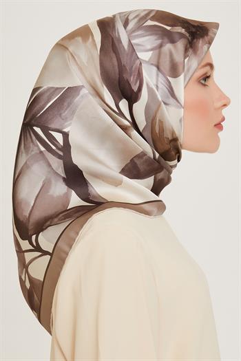 Armine İpek Eşarp 2025 Kış - 9205-33 Ekru Twill