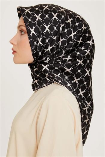Armine İpek Eşarp 2025 Kış - 9207-04 Siyah Twill