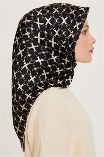 Armine İpek Eşarp 2025 Kış - 9207-04 Siyah Twill