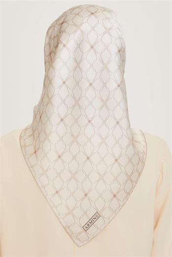 Armine İpek Eşarp 2025 Kış - 9207-84 Krem Twill