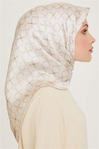 Armine İpek Eşarp 2025 Kış - 9207-84 Krem Twill