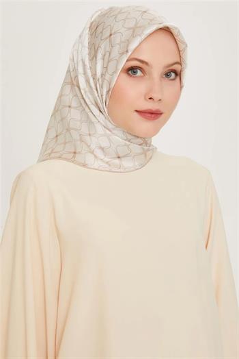 Armine İpek Eşarp 2025 Kış - 9207-84 Krem Twill