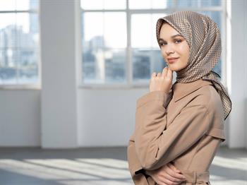 Armine İpek Eşarp 2025 Kış - 9210-35 Bakır Twill