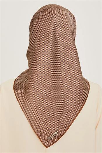 Armine İpek Eşarp 2025 Kış - 9210-81 Kahve Twill