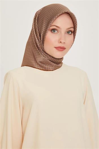 Armine İpek Eşarp 2025 Kış - 9210-81 Kahve Twill