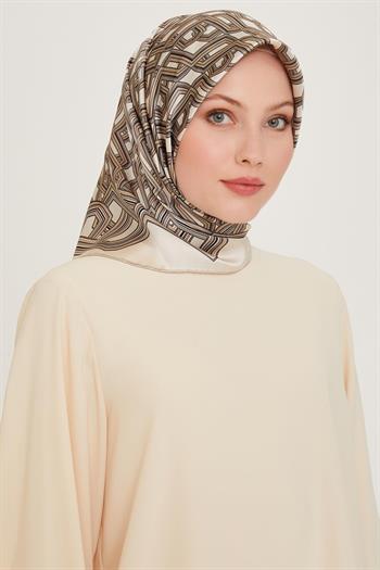 Armine İpek Eşarp 2025 Kış - 9213-38 Krem Twill