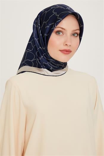Armine İpek Eşarp 2025 Kış - 9222-83 Lacivert Twill