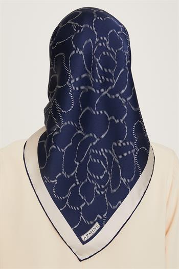 Armine İpek Eşarp 2025 Kış - 9222-83 Lacivert Twill