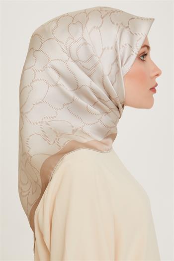Armine İpek Eşarp 2025 Kış - 9222-84 Bej Krem Sura