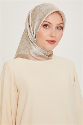 Armine İpek Eşarp 2025 Kış - 9222-84 Bej Krem Sura