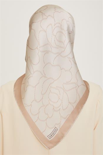 Armine İpek Eşarp 2025 Kış - 9222-84 Krem Bej Twill