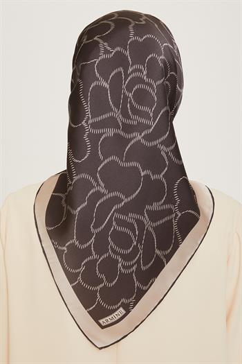 Armine İpek Eşarp 2025 Kış - 9222-87 Taş Füme Twill