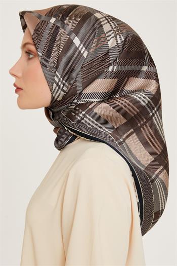 Armine İpek Eşarp 2025 Kış - 9223-32 Siyah Vizon Twill