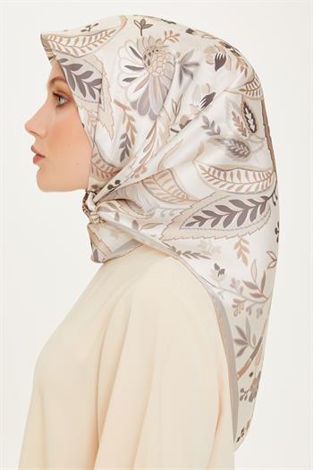 Armine İpek Eşarp 2025 Kış - 9227-85 Bej Twill