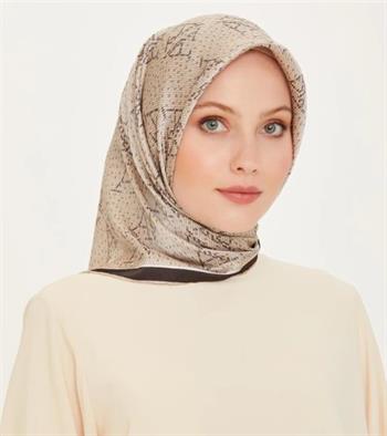 Armine İpek Eşarp 2025 Kış - 9228-81 Bej Gri Twill