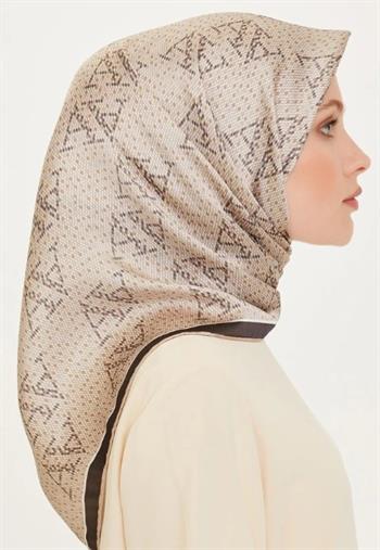 Armine İpek Eşarp 2025 Kış - 9228-81 Bej Gri Twill