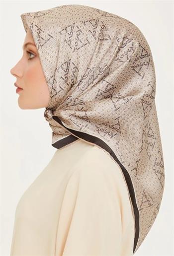 Armine İpek Eşarp 2025 Kış - 9228-81 Bej Gri Twill