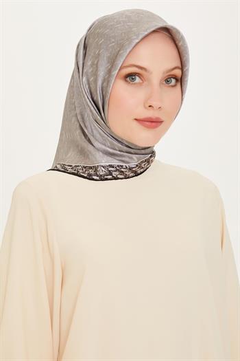 Armine İpek Eşarp 2025 Kış - 9230-02 Açık Gri Twill