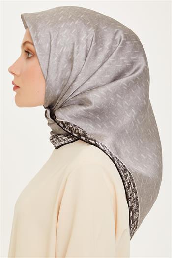 Armine İpek Eşarp 2025 Kış - 9230-02 Açık Gri Twill