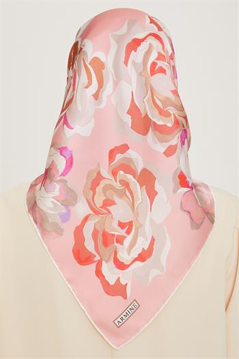 Armine İpek Eşarp 2025 Kış - 9234-23 Şeker Pembe Twill
