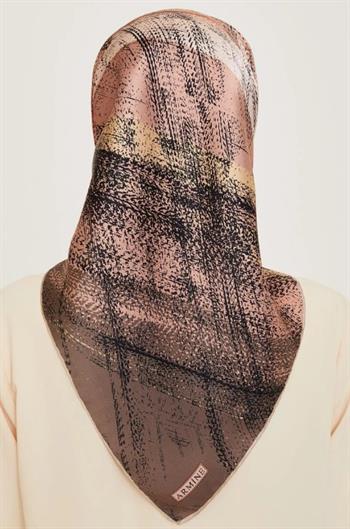 Armine İpek Eşarp 2025 Kış - 9236-37 Vizon Pudra Twill