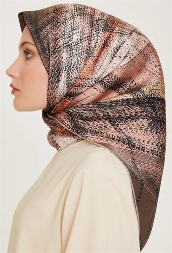 Armine İpek Eşarp 2025 Kış - 9236-37 Vizon Pudra Twill