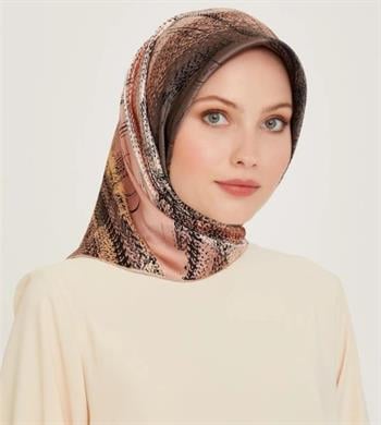 Armine İpek Eşarp 2025 Kış - 9236-37 Vizon Pudra Twill