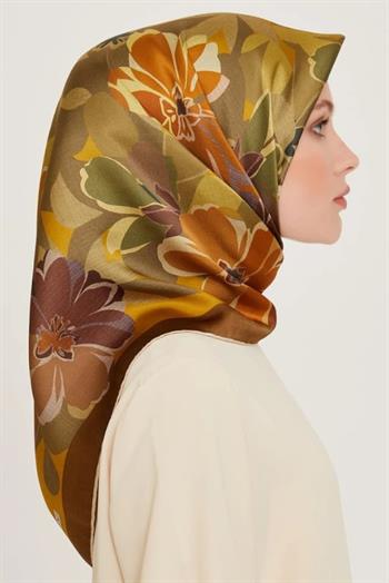 Armine İpek Eşarp 2025 Kış - 9238-34 Safran Twill