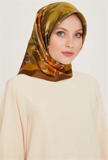 Armine İpek Eşarp 2025 Kış - 9238-34 Safran Twill