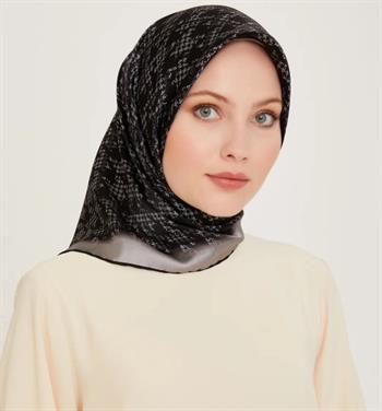 Armine İpek Eşarp 2025 Kış - 9239-82 Gri Twill