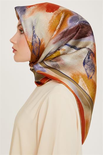 Armine İpek Eşarp 2025 Kış - 9240-82 Turuncu Twill