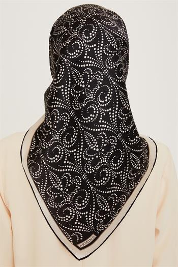 Armine İpek Eşarp 2025 Kış - 9246-06 Siyah Twill