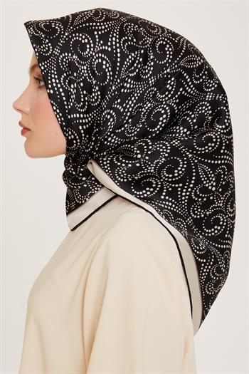 Armine İpek Eşarp 2025 Kış - 9246-06 Siyah Twill