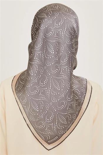 Armine İpek Eşarp 2025 Kış - 9246-33 Gri Bej Twill