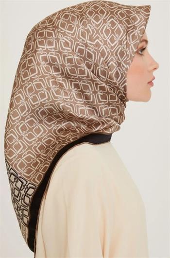 Armine İpek Eşarp 2025 Kış - 9248-32 Siyah Vizon Twill 
