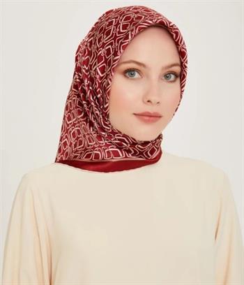 Armine İpek Eşarp 2025 Kış - 9248-82 Bordo Twill